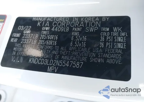 2022 Kia Niro Plug-In Hybrid Ex z USA, uszkodzony, nr VIN KNDCD3LD2N5547587